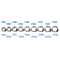 Oetiker style Stainless Single Ear Clamps - Stepless - 8.3mm-10mm - 10 Pack