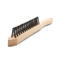 V Shaped Scratch Brush - Carbon Steel - Wooden Handle 3 Row - 2 Each