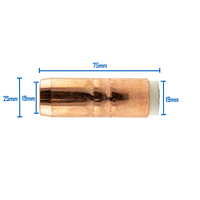 Bernard 400 Amp 4591 Cylindrical Copper MIG Nozzle / Shroud - 2 Pack