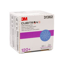 3M Cubitron II 120 Grit 76mm Hookit Clean Sanding Disc 31362 - 50 Each