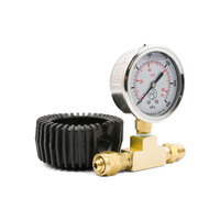 Inline Torch gauge, 5/8 UNF LH M-F. 0-6 bar liquid filled with boot to suit Rail Heating torch