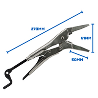 Strong Hand Locking Long Nose Pliers 270mm Long 61mm Jaw