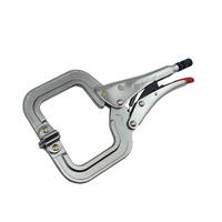Strong Hand Locking C-Clamp Pliers 280mm Long with Swivel Pad Ends
