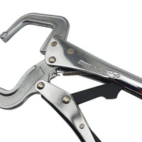 2 x Strong Hand Locking C-Clamp Pliers 280mm Long with Round Ends