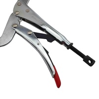 Strong Hand Locking C-Clamp Deep Pliers 480mm Long with Swivel Pad Ends