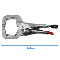 Strong Hand Locking C-Clamp Pliers 165mm Long with Round Ends