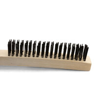 Mild Steel Wire Brush - Wooden Handle 4 Row - 12 Each