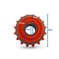 Kemppi Style Lower and Upper Drive Rollers 1.2mm Knurled Orange - 1 Pair