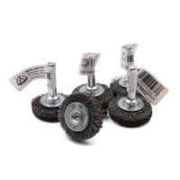 10x Klingspor BRS 600 W Wheel Brush with Shaft, Crimped Wire for Steel