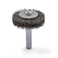 5x Klingspor BRS 600 W Wheel Brush with Shaft, Crimped Wire for Steel