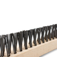 V Shaped Scratch Brush - Carbon Steel - Wooden Handle 3 Row - 2 Each