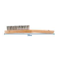 V Shaped Scratch Brush - Stainless Steel - Wooden Handle 3 Row - 12 Pack