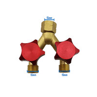 Argon/Oxygen Hose/Fuel Hose Y Piece with Valve Splitter Connector R121 Twin Pack