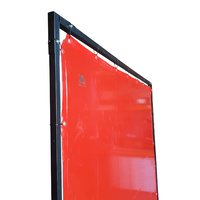 1.8 x 1.8m Red Welding Curtain / Screen and Frame Combo