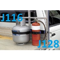 NobleFix Curved Bottle Brackets with 1200mm Strap - 1200mm straps will suit a 45kg LPG gas bottle.