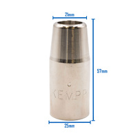Kemppi Gas Nozzle Heavy-Duty Thread, L57 / OD25 / D15 - 10 Each