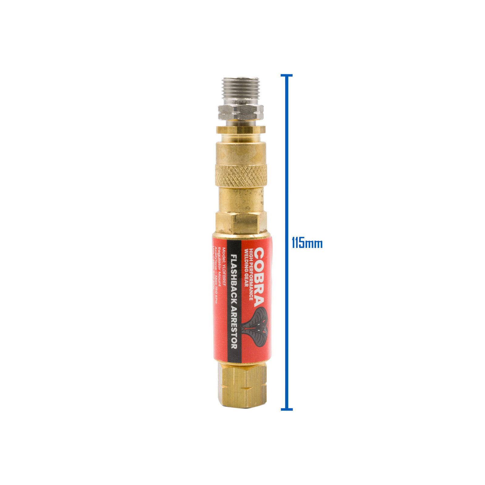 COBRA Fuel Gas Flashback Arrestor - Quick Connect Coupler - Regulator End