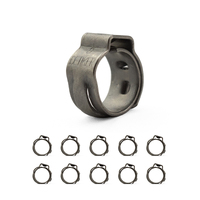 Oetiker style Stainless Single Ear Clamps - Stepless - 6.8mm-8mm - 10 Pack