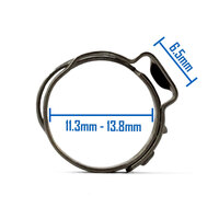 Oetiker style Stainless Single Ear Clamps - Stepless - 11.3mm-13.8mm - 10 Each