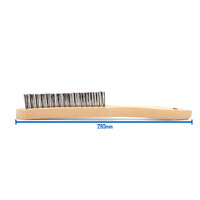V Shaped Scratch Brush - Carbon Steel - Wooden Handle 3 Row - 2 Each