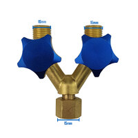 Argon/Oxygen Hose/Fuel Hose Y Piece with Valve Splitter Connector R121 Twin Pack