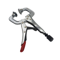 5 x Strong Hand Locking C-Clamp Pliers 165mm Long with Swivel Pad Ends