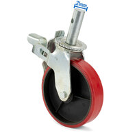 200mm (8"x2") PVC Coated Castors for 2 Ton Pipe Stand 900 lbs (410kg) Load Rating - 4 Each 
