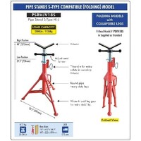 2 x Pipe Stand Welding - Collapsible / Folding  - SWL 1135kg / 1.2 Ton