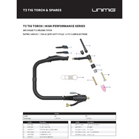 UNIMIG T3 TIG Torch 11 Piece KIT - 2.4mm