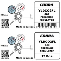 COBRA Carbon Dioxide CO2 Welding Regulator Side Inlet 0-30 Lpm
