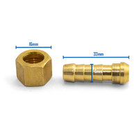 1/4 BSP Nut and Tail Brass Barb fitting for 5mm Hose - Fits Lincoln Powercraft 200M K69074 - 1 Each