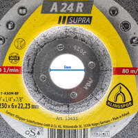 Klingspor Raised Hub 230mm x 6mm x 22.23mm Grinding Disc Inox A 24 R Supra - 10 Each