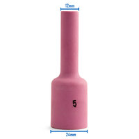 TIG Ceramic Cup / Nozzle #5 GAS LENS LONG - 2 Each - WP-17 /18 /26