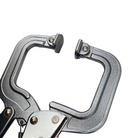 Strong Hand Locking C-Clamp Pliers 280mm Long with Swivel Pad Ends