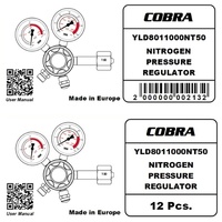 COBRA Home Brew Regulator Nitrogen Regulator Side Inlet 0-1000 kPa