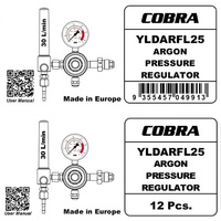 COBRA Argon Bobbin Regulator / Flowmeter - Side Entry Welding 0 - 30 LPM