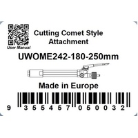 COBRA 180 degree Gas Cutting Attachment Torch 250mm - To Suit Cigweld Comet 3 Style Tips