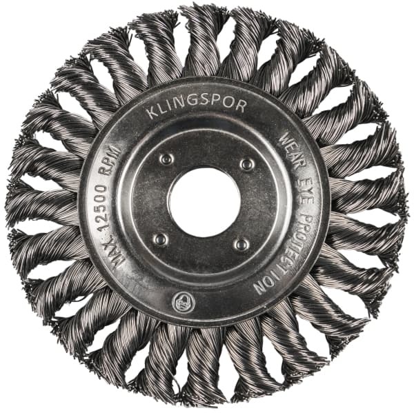 125mm x 14mm x 22.23mm Twist Knot Mild Steel Wheel Brush 5