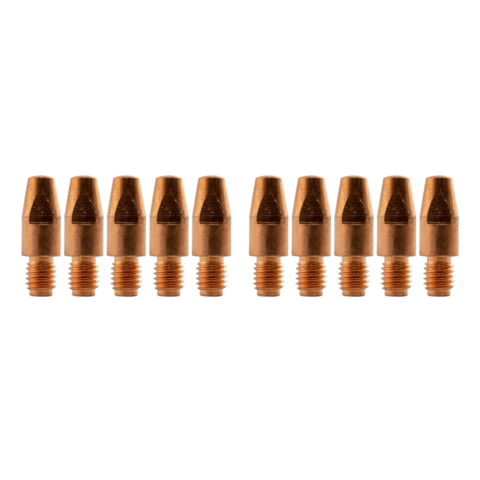 Binzel Style Aluminum MIG Contact Tips – 1.0mm – M8 X 10mm – 10 Pack – CT10810A-10