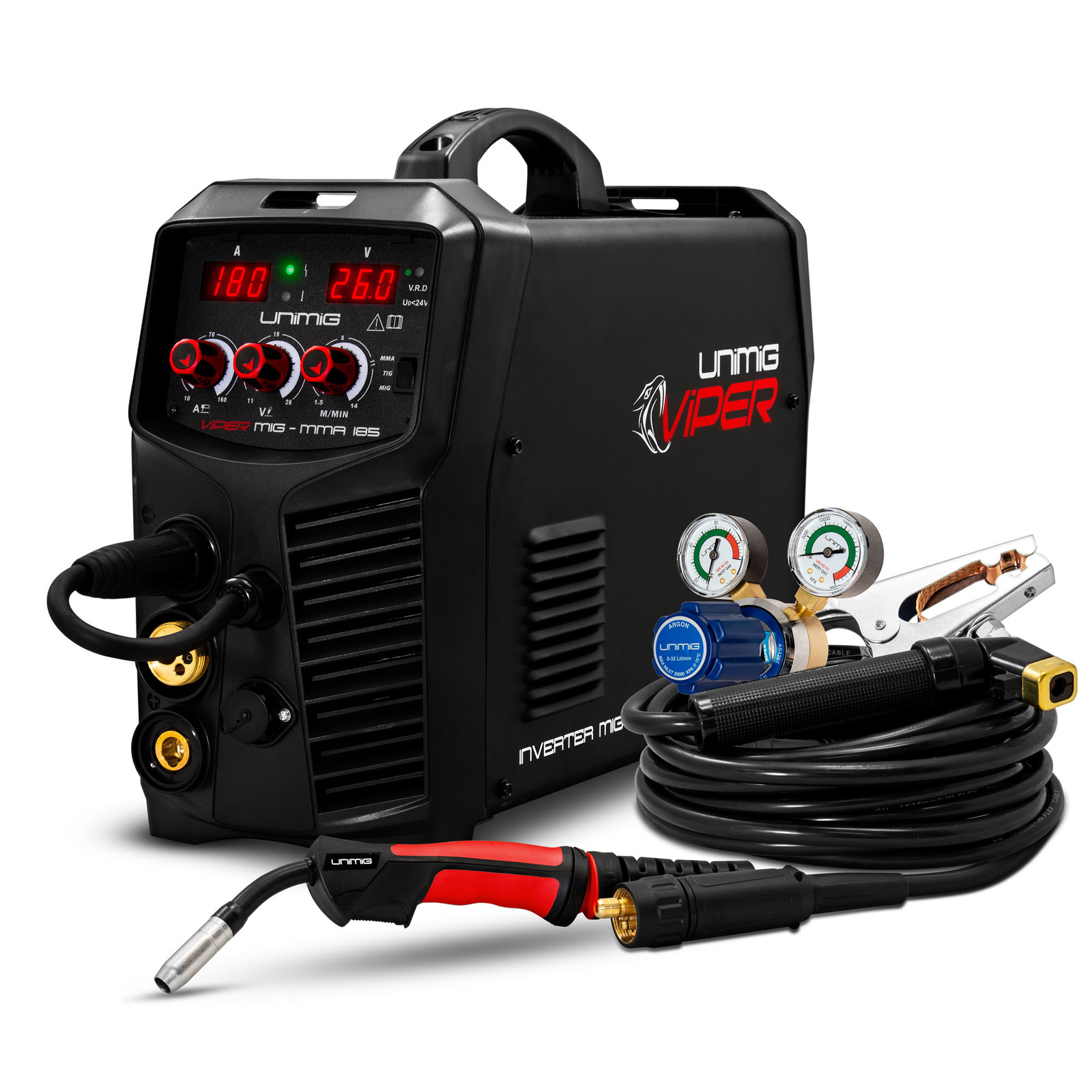 UNIMIG Viper 185 MIG MultiFunction Inverter Welder 10 Amp Plug