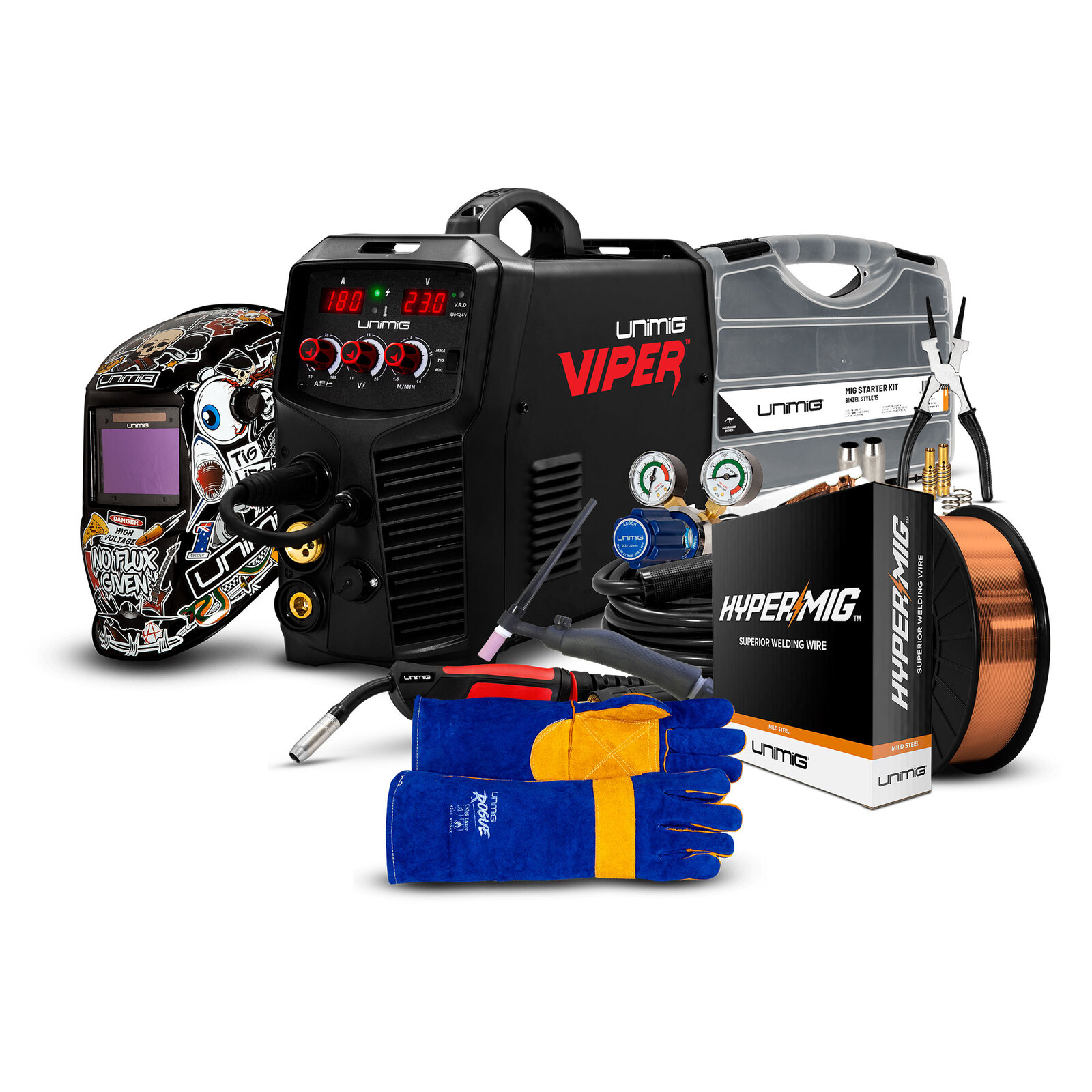 Unimig VIPER 185 MIG Welder Combo Kit