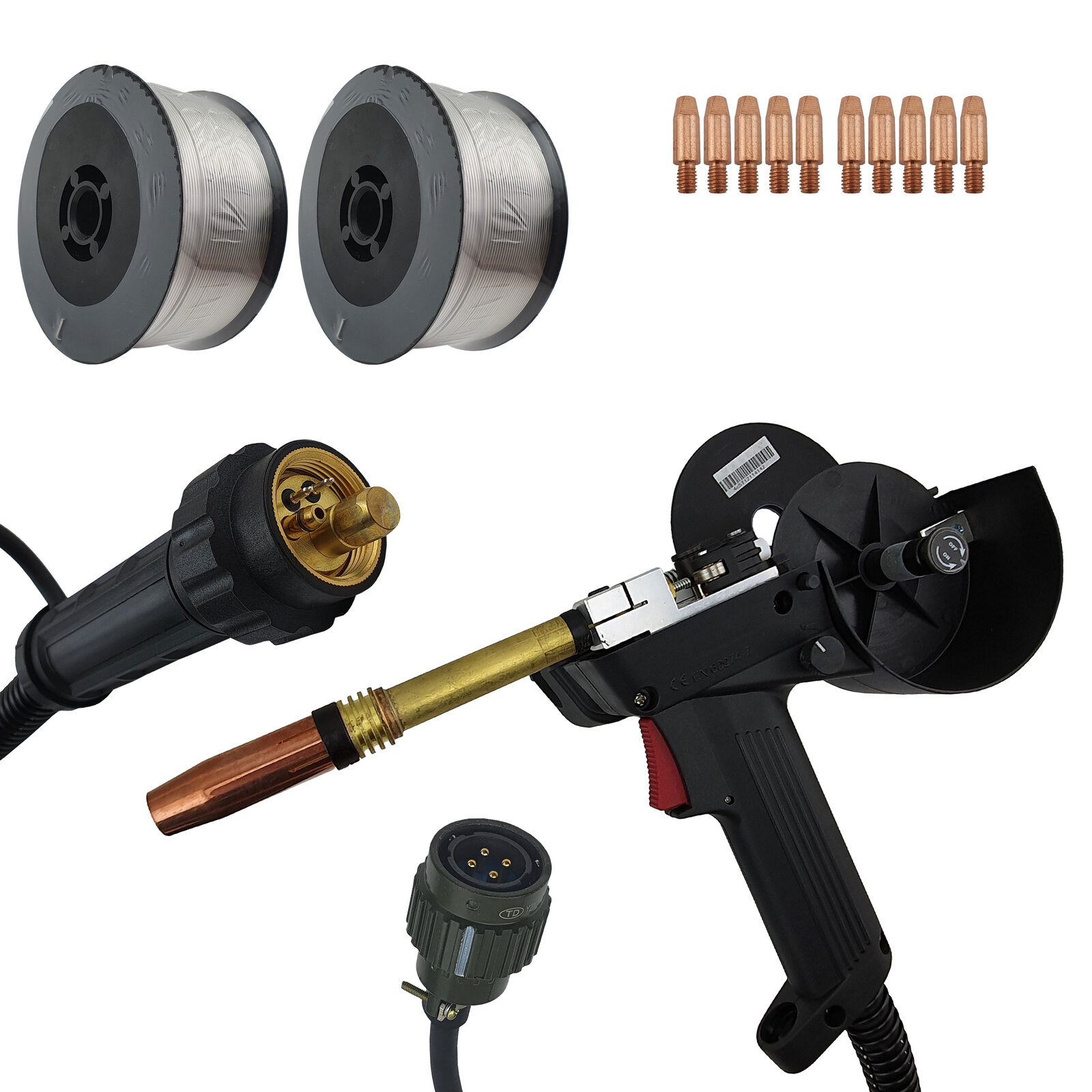 Unimig MIG Spool Gun 8m 240 Amp Euro 4 Pin Aluminium Value Pack