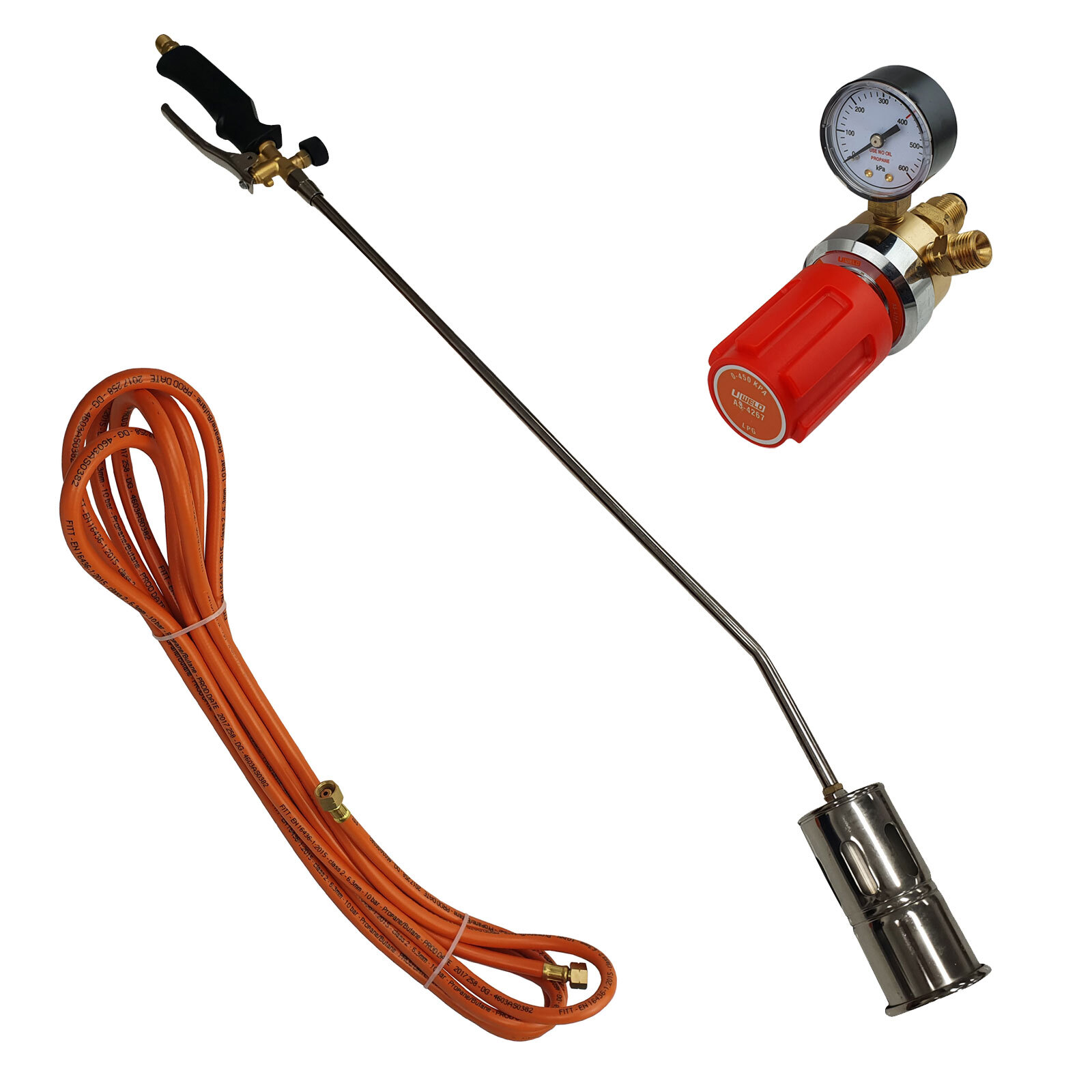 UWELD Industrial 1m Weed Burner Killer LPG Regulator 6m LPG Hose weed