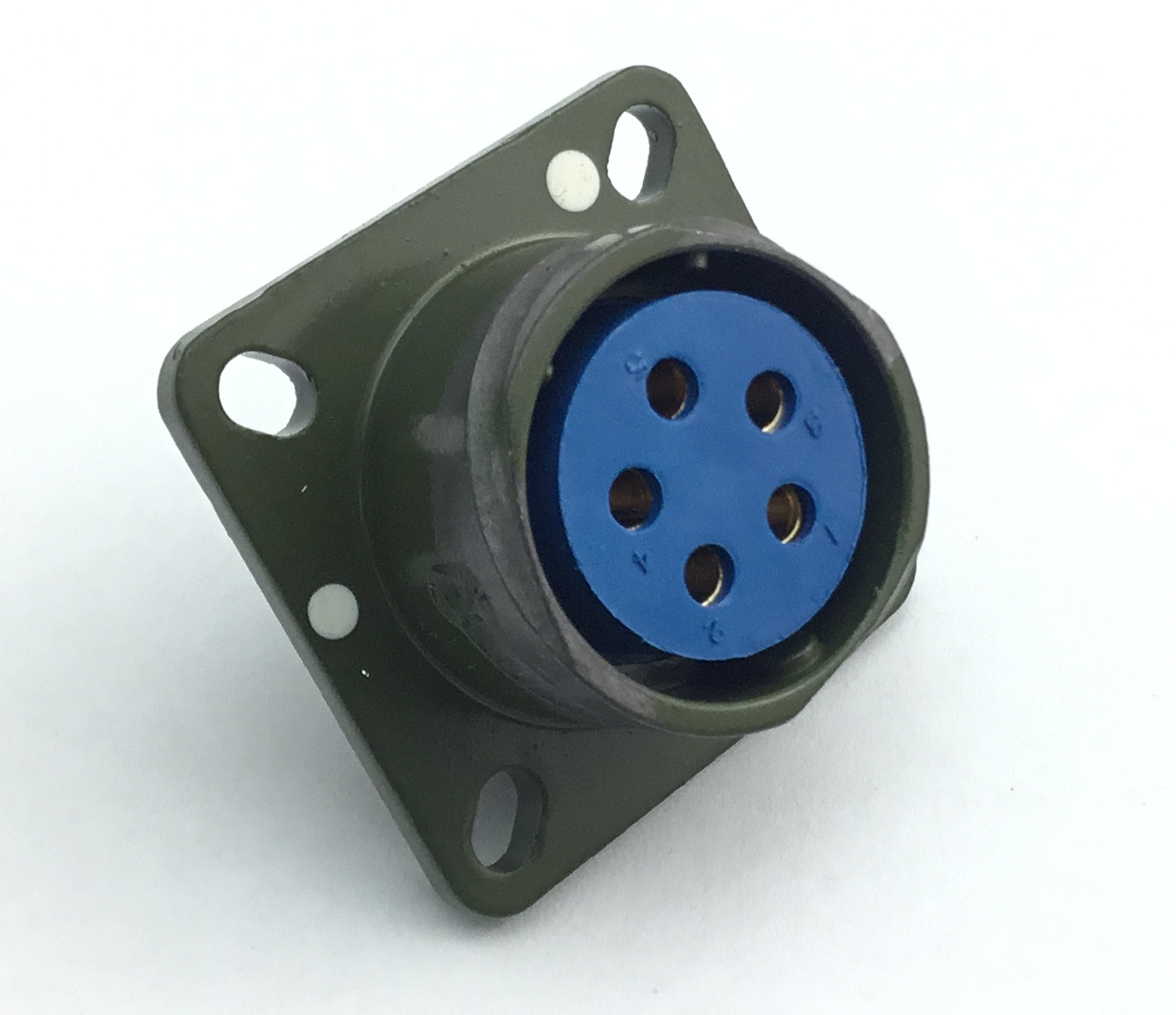 Y2M5TKF 5 Pin Female Circular Connector Army Green 21.5mm Mounting hole