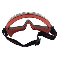 Fire Rated & High Temp Safety Goggles - Frontline - Red Frame Clear Lens 