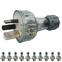 10 x 15A plug 3 Pin Male Extension Lead Plug - 240V 15 Amp 