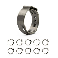 Oetiker style Stainless Single Ear Clamps - Stepless - 14.1mm - 16.6mm - 10 Each