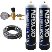 Disposable Gas Bottle- PURE OXYGEN 2 x 1 litre Bottle Combo - Made in Italy