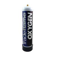 12 x 1 Litre Tradeflame Disposable Oxygen Gas Bottle - 10mm Thread