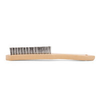 V Shaped Scratch Brush - Carbon Steel - Wooden Handle 3 Row - 2 Each